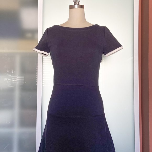 NWT Navy J. Crew drop waist dress with white trim size 2 - Picture 7 of 11